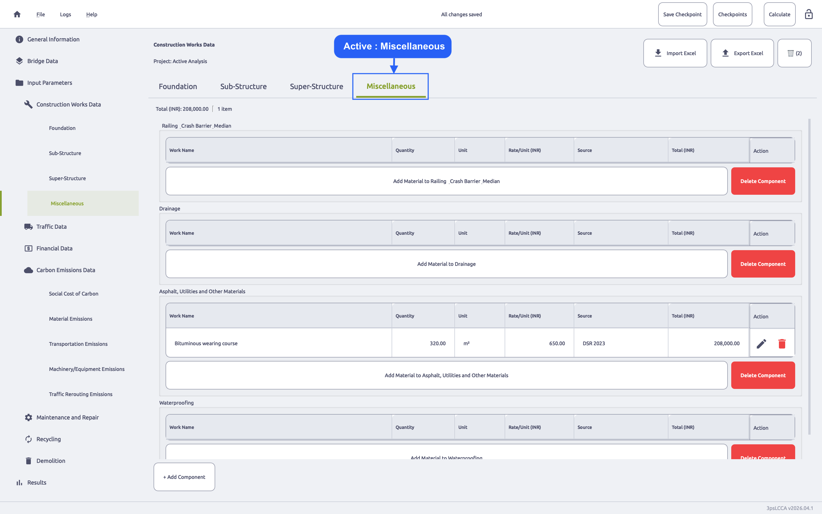Material Dialog - Overview
